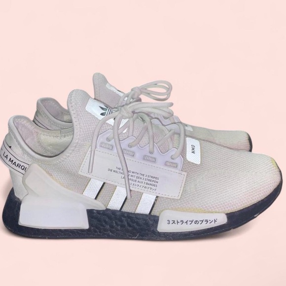 WHITE & BLACK ADIDAS NMD - Picture 1 of 5